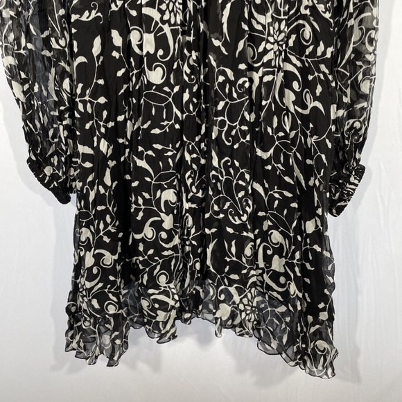 NWT The Kooples [‎ 2 (M) ] Coromandel Crinkle Textured Botanical Dress - Picture 10 of 12